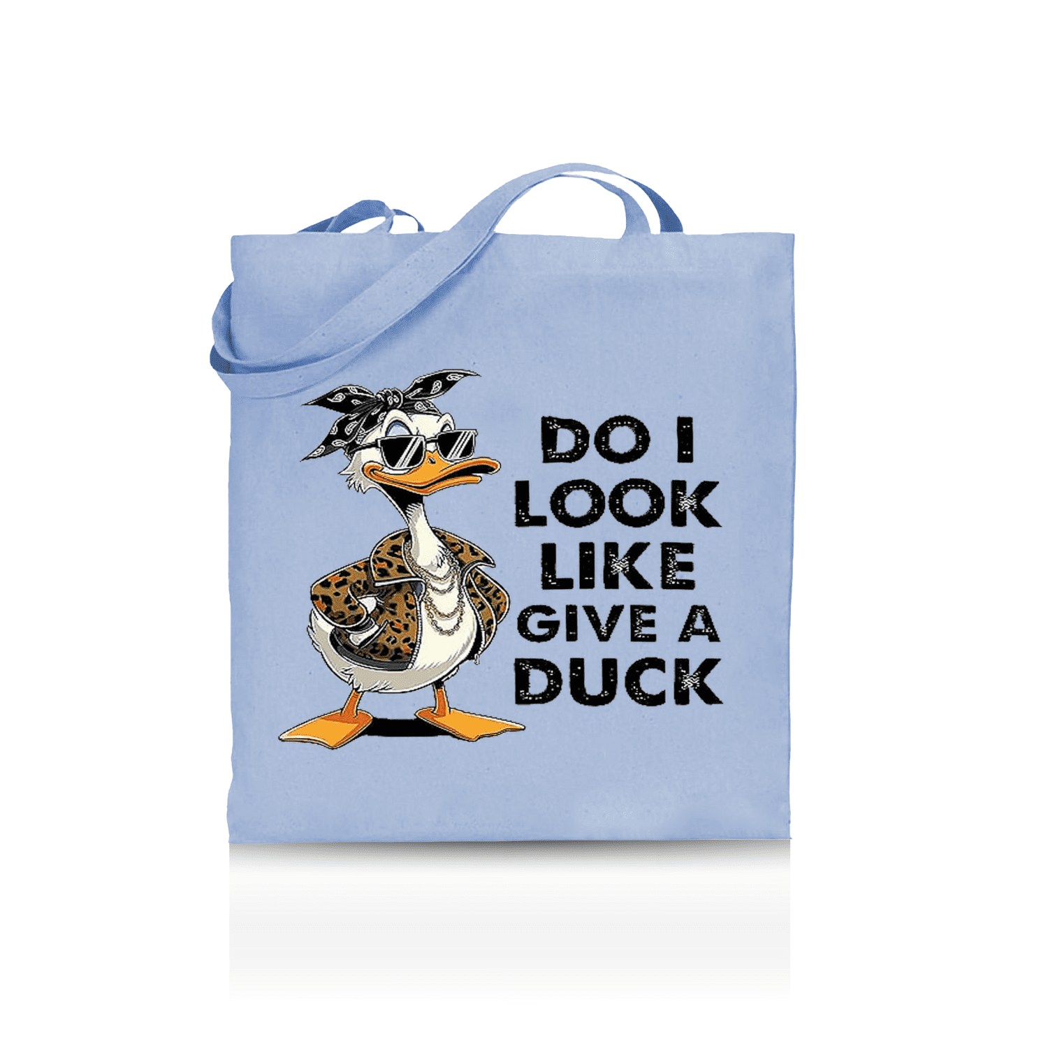 Do I Look Like I Give a Duck Tote Bag – Funny Sarcastic Duck with Sunglasses, Leopard Jacket & Bandana Graphic Bag for Work, School, Shopping & Everyday Use - Image 2