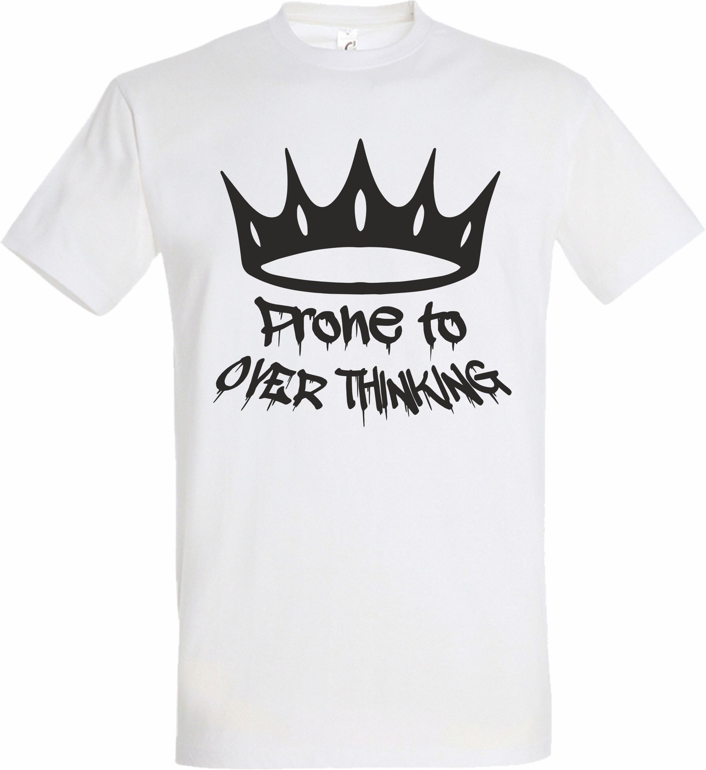Prone to Over Thinking Crown Design T-Shirt - Image 8