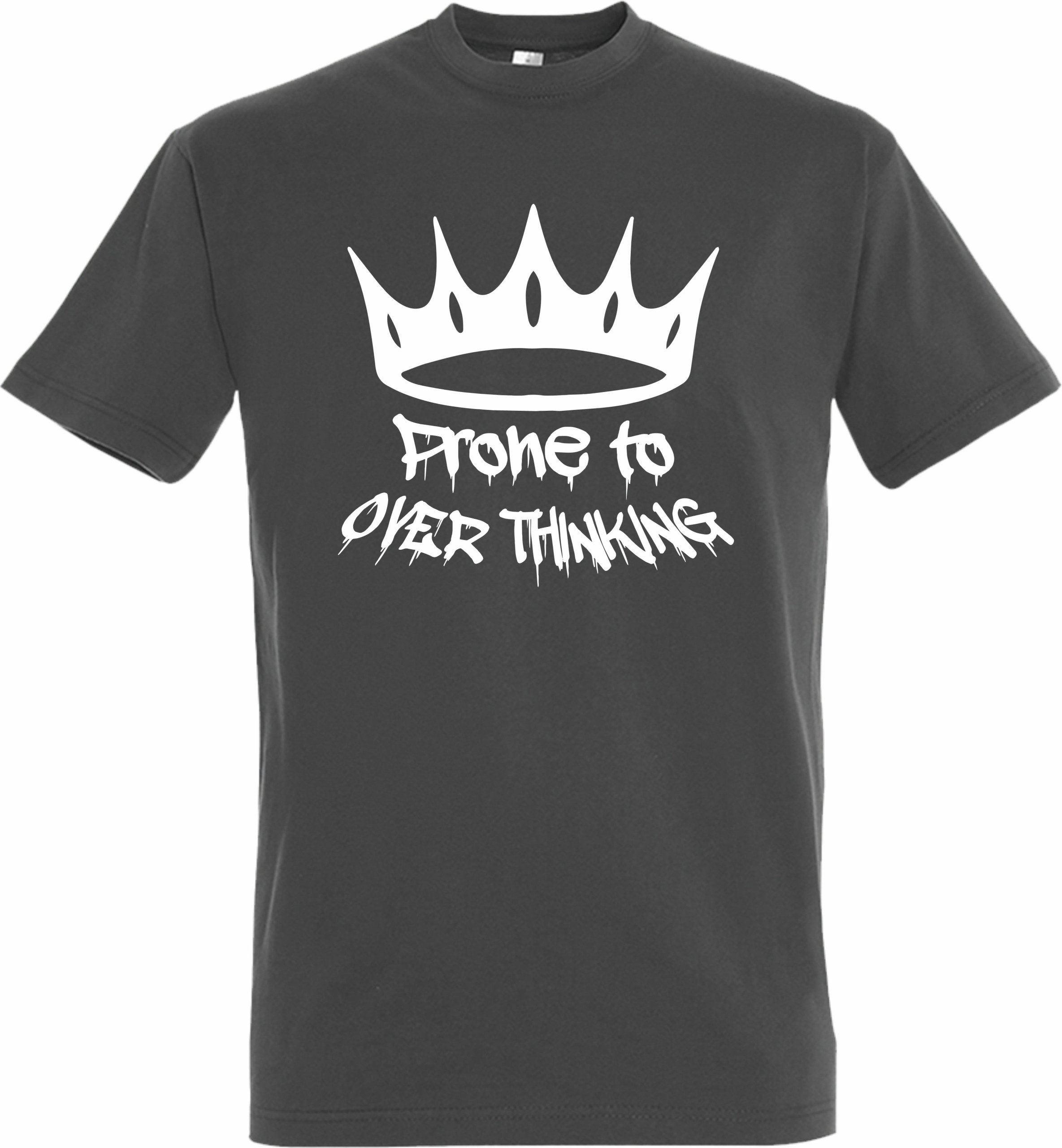 Prone to Over Thinking Crown Design T-Shirt - Image 7