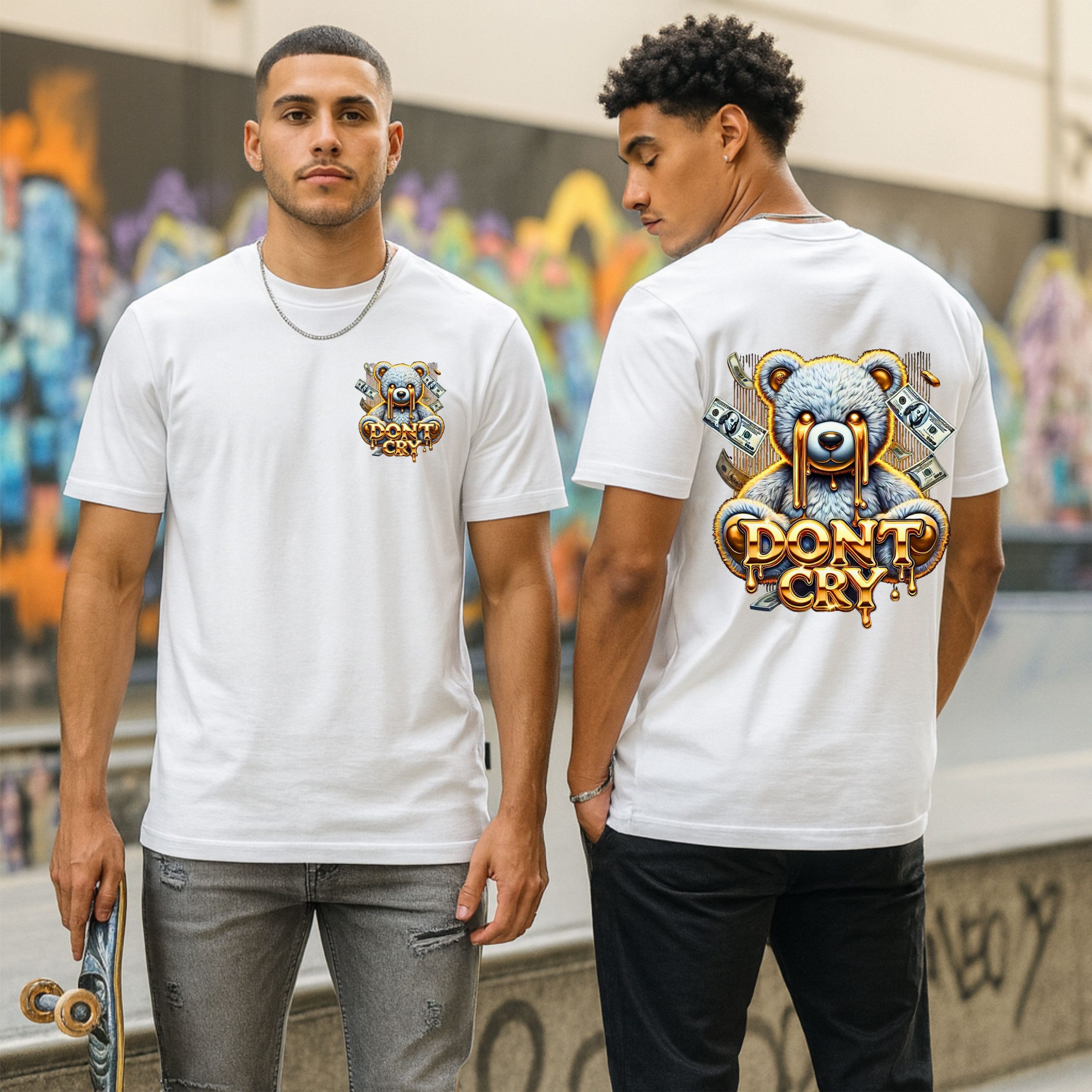 Don’t Cry Money Bear T-Shirt - Image 10