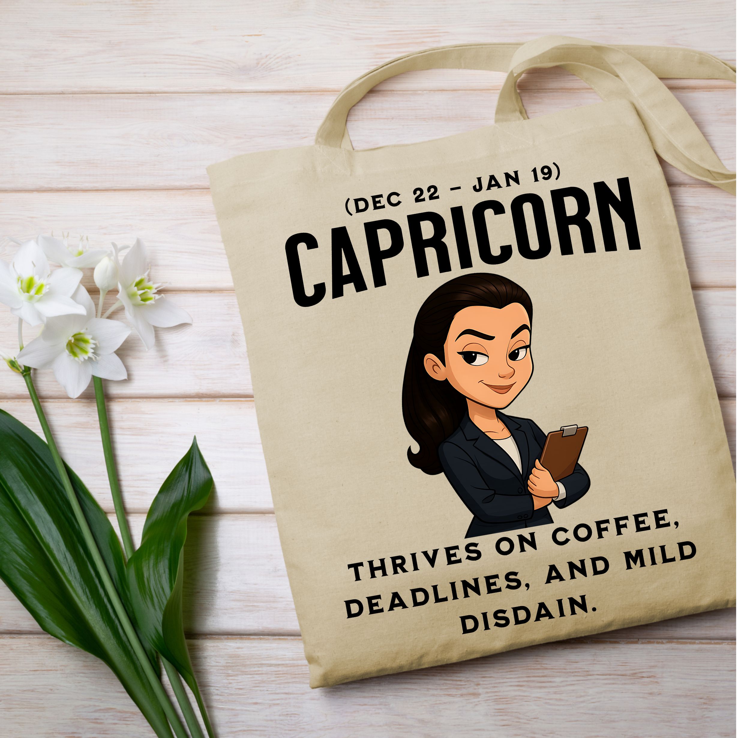 Capricorn Zodiac Tote Bag – Funny Astrology Star Sign Gift (Dec 22 – Jan 19) - Image 14