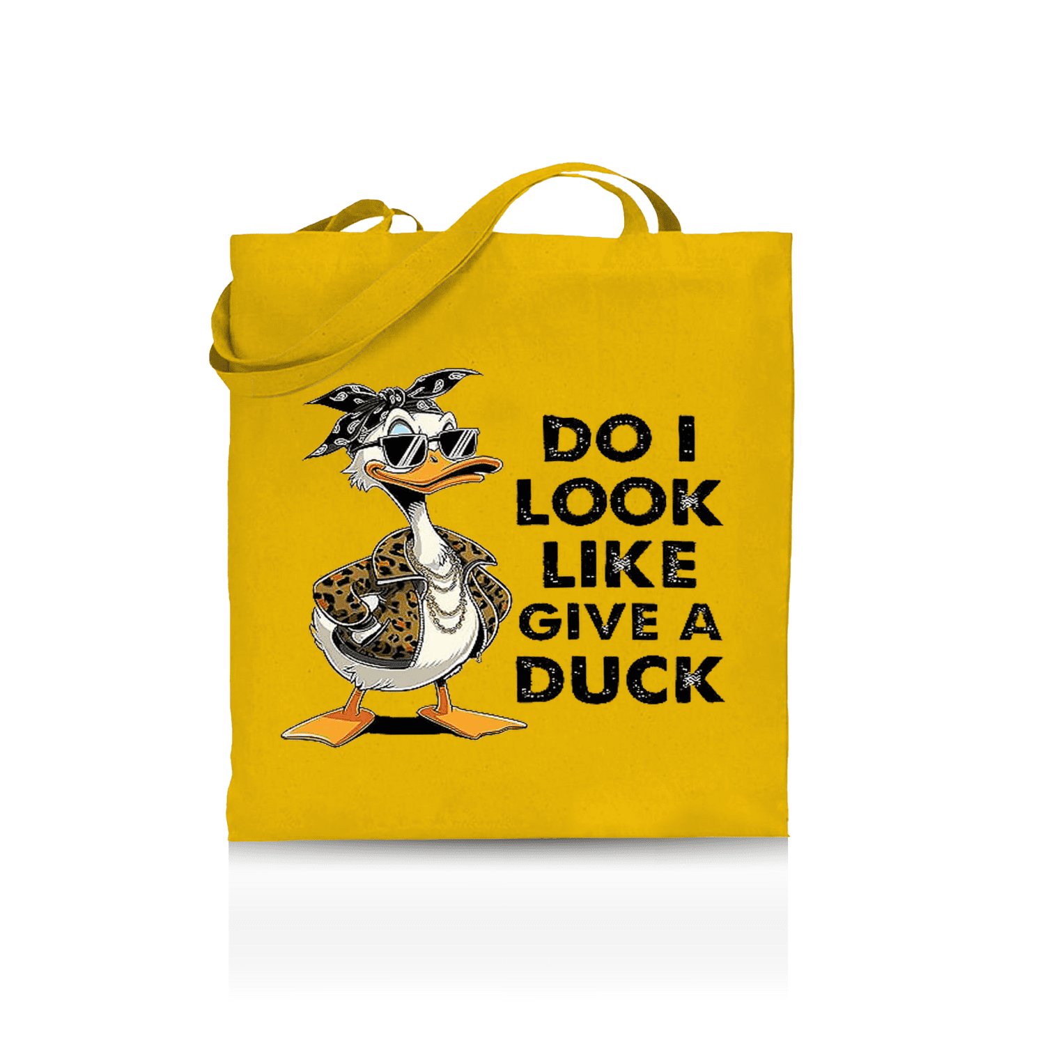 Do I Look Like I Give a Duck Tote Bag – Funny Sarcastic Duck with Sunglasses, Leopard Jacket & Bandana Graphic Bag for Work, School, Shopping & Everyday Use - Image 5