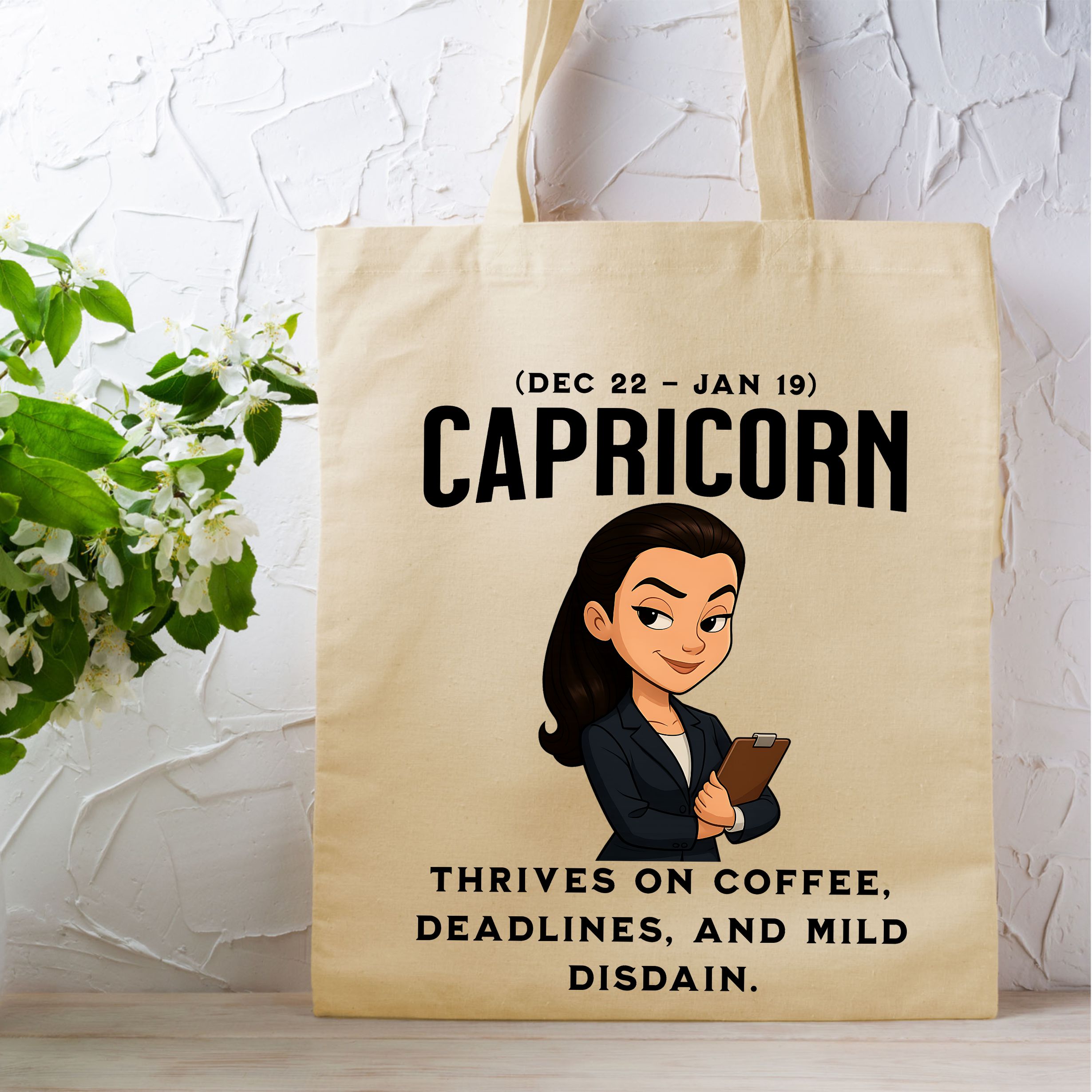 Capricorn Zodiac Tote Bag – Funny Astrology Star Sign Gift (Dec 22 – Jan 19) - Image 15