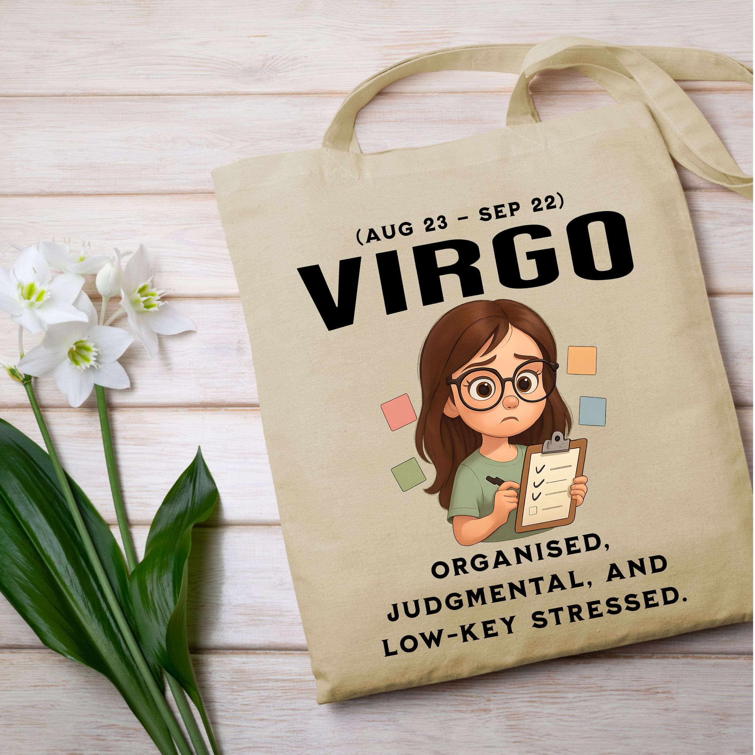 Virgo Zodiac Tote Bag – Funny Astrology Star Sign Gift (Aug 23 – Sep 22) - Image 15