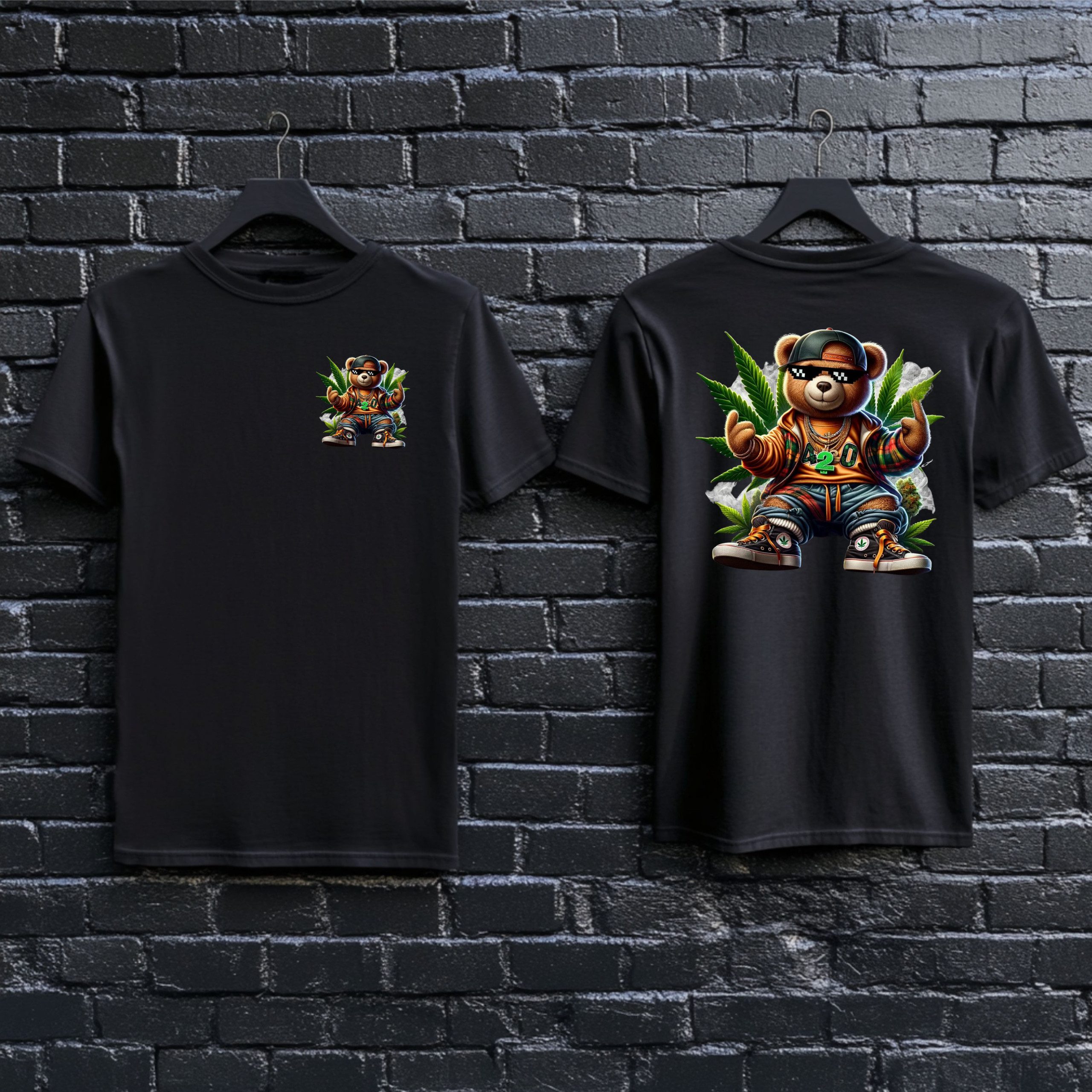 420 Cool Gangsta Bear T-Shirt - Image 7