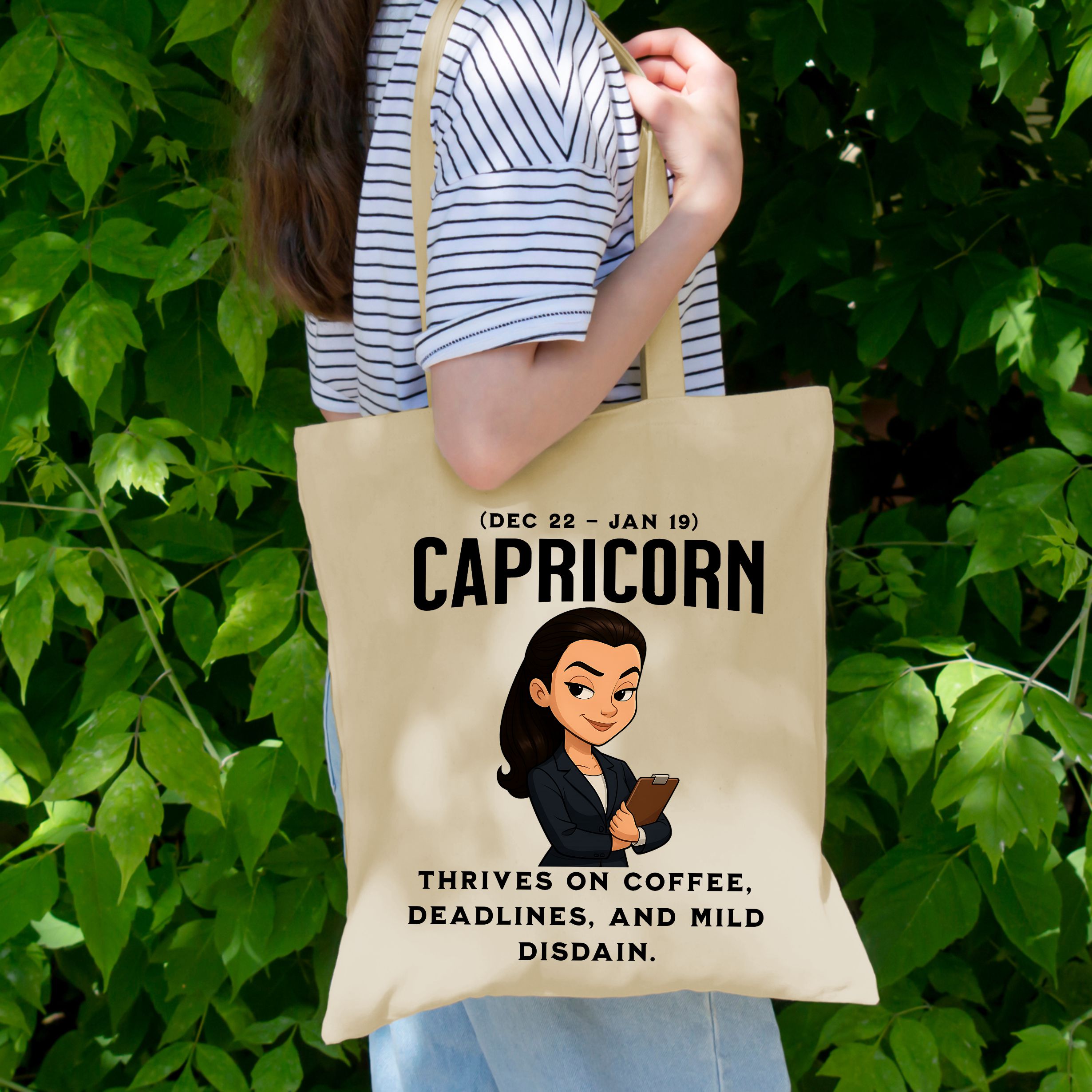 Capricorn Zodiac Tote Bag – Funny Astrology Star Sign Gift (Dec 22 – Jan 19) - Image 16