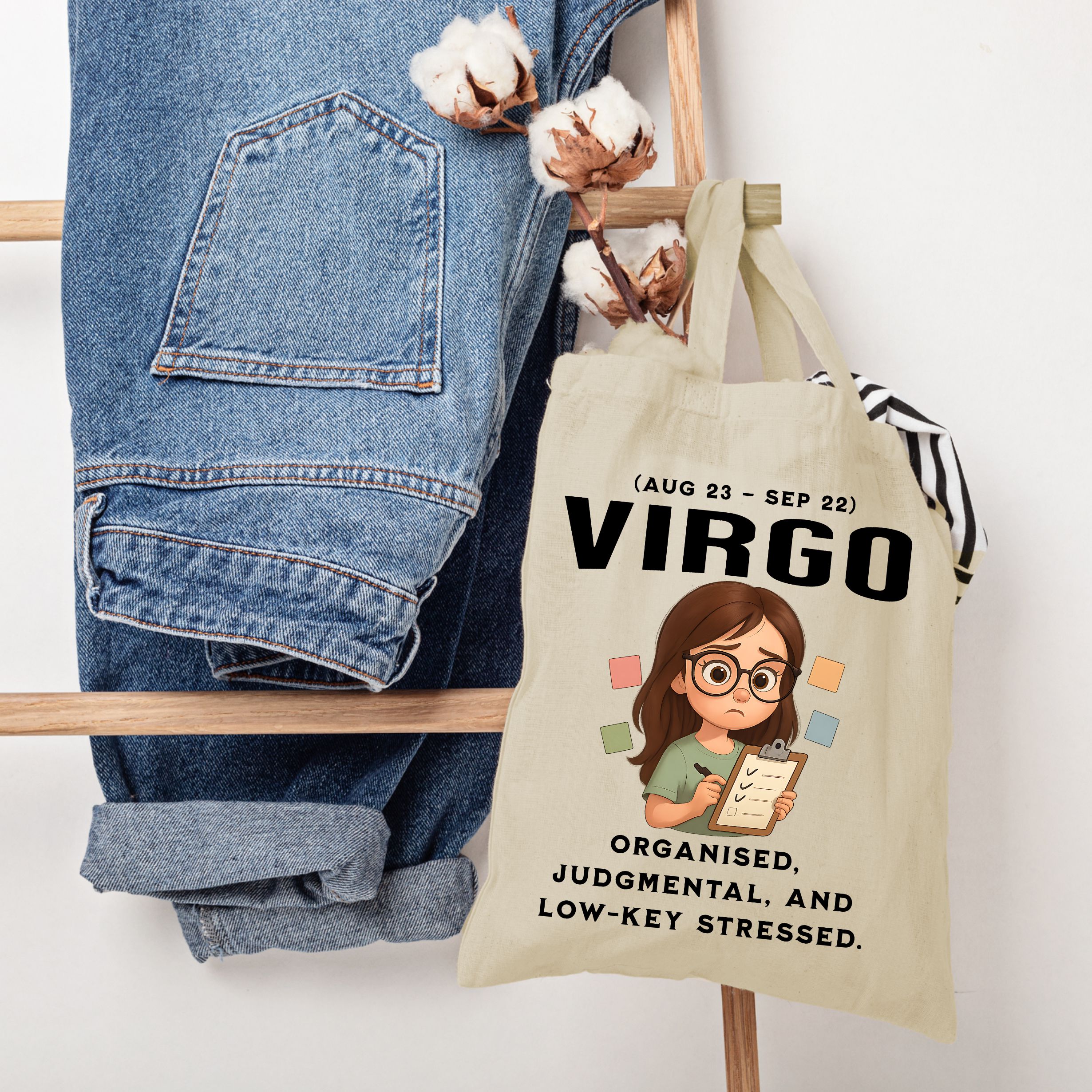 Virgo Zodiac Tote Bag – Funny Astrology Star Sign Gift (Aug 23 – Sep 22) - Image 16