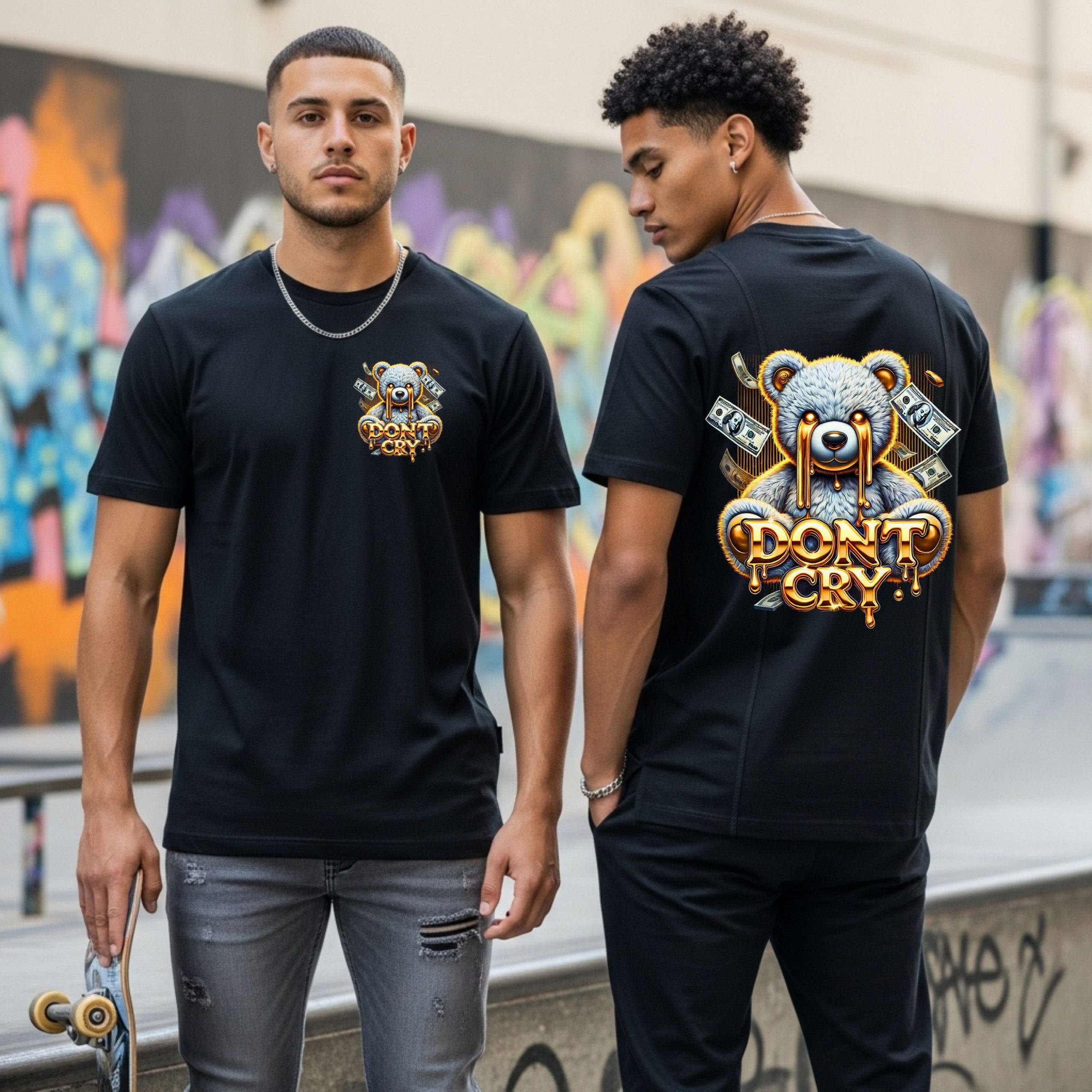 Don’t Cry Money Bear T-Shirt - Image 8