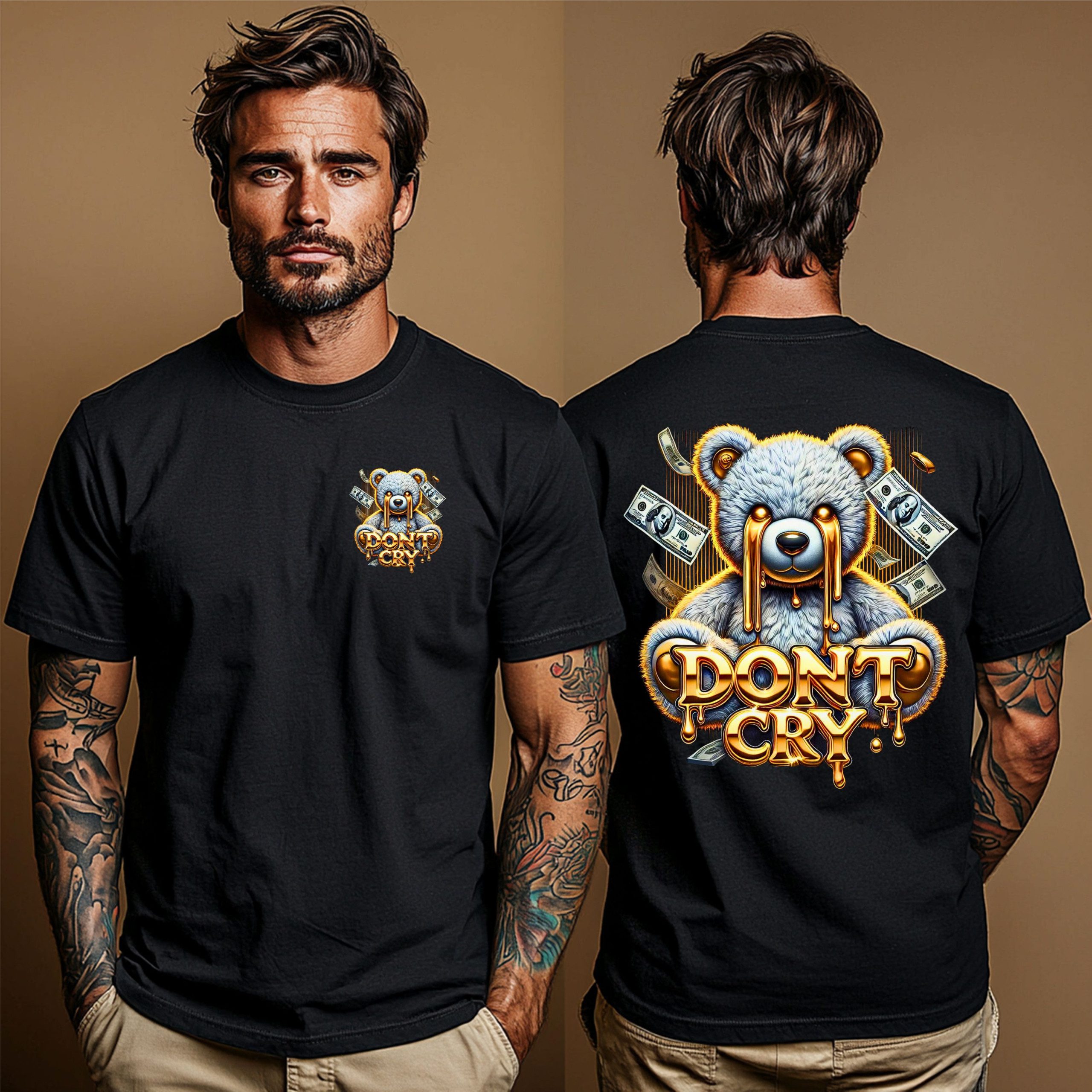 Don’t Cry Money Bear T-Shirt - Image 9
