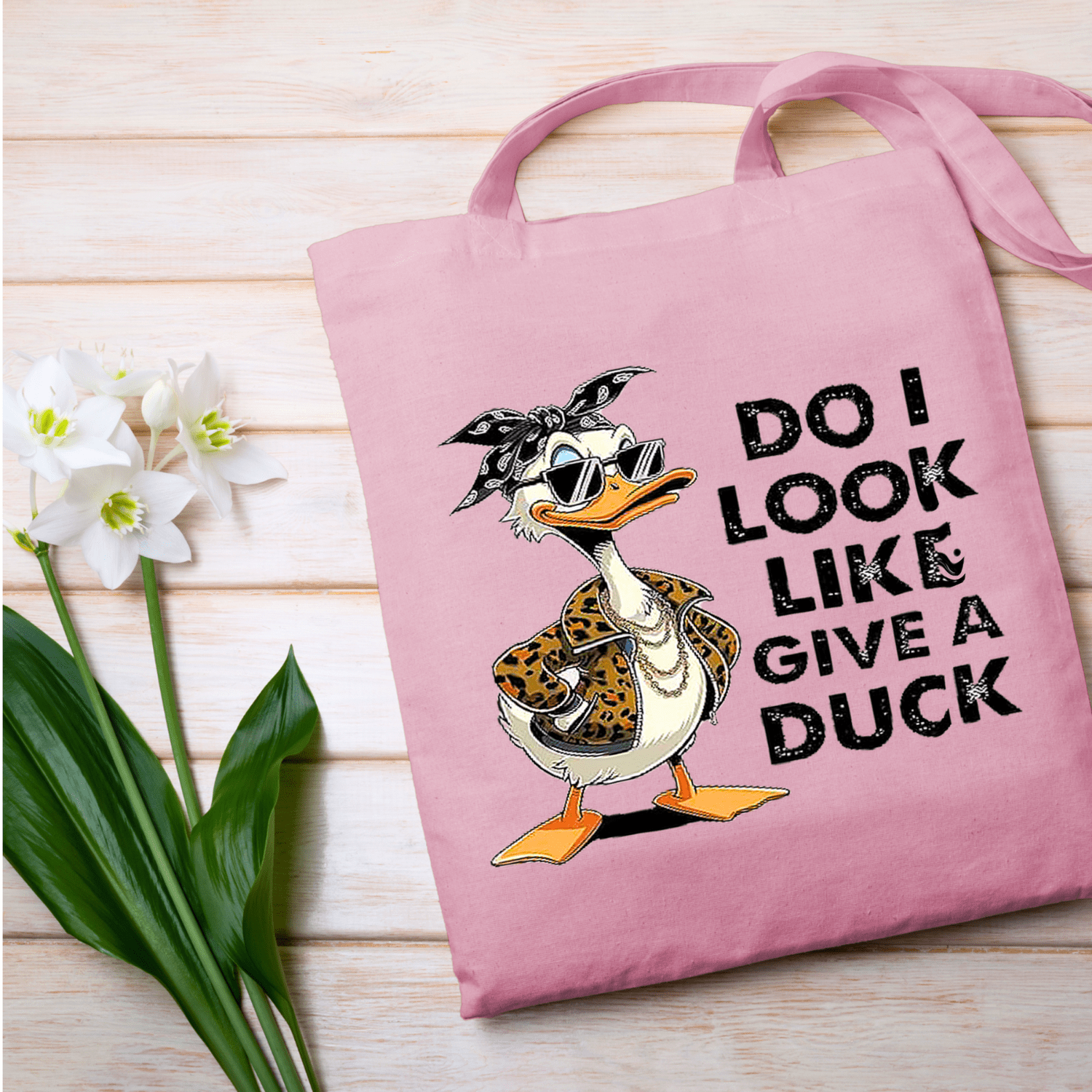 Do I Look Like I Give a Duck Tote Bag – Funny Sarcastic Duck with Sunglasses, Leopard Jacket & Bandana Graphic Bag for Work, School, Shopping & Everyday Use - Image 34