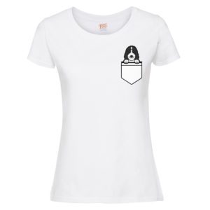 (Ladies) Doodle dog pocket t-shirt