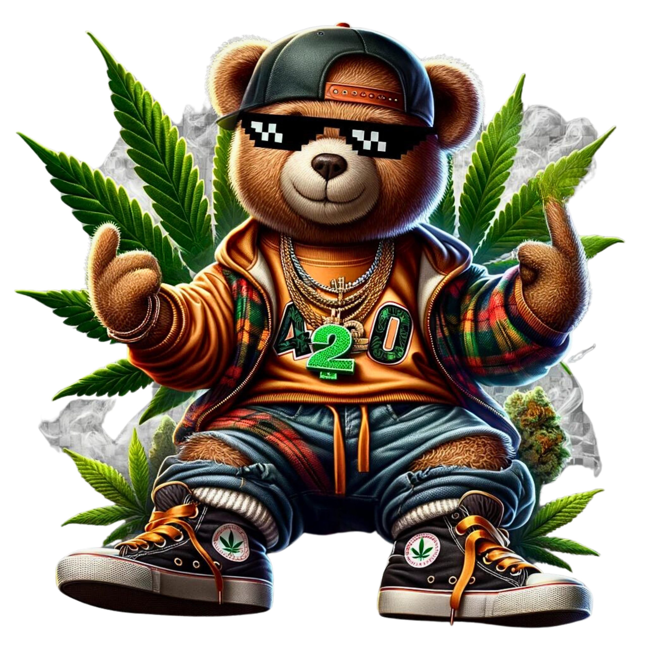 420 Cool Gangsta Bear T-Shirt - Image 14