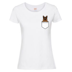 (Ladies) German Shepard Dog Pocket T-shirt