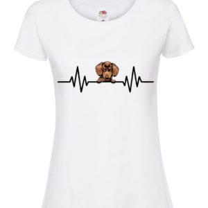 (Ladies) Dachshund 2 Dog Heartbeat T-shirt