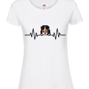 (Ladies) Bernese Dog Heartbeat T-Shirt