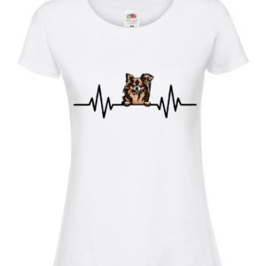 (Ladies) Chihuahua 2 Dog Heartbeat T-shirt