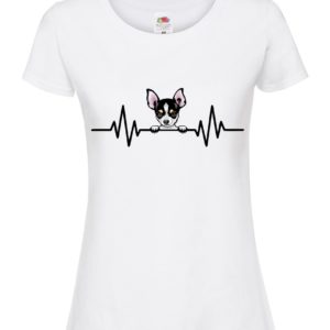 (Ladies) Chihuahua 3 Dog Heartbeat T-shirt