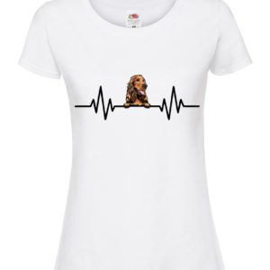 (Ladies) Cocker Spaniel Dog Heartbeat T-shirt
