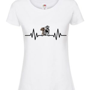 (Ladies) Bulldog Dog Heartbeat T-shirt