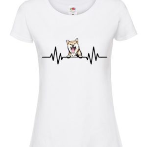 (Ladies) Shiba Inu Dog Heartbeat T-Shirt