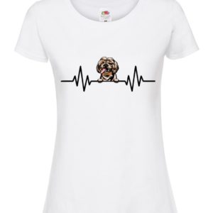 (Ladies) Shih Tzu 2 Dog Heartbeat T-Shirt