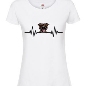 (Ladies) Staffy Dog Heartbeat T-Shirt