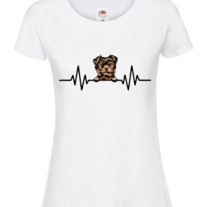 (Ladies) Yorkie Dog Heartbeat T-Shirt