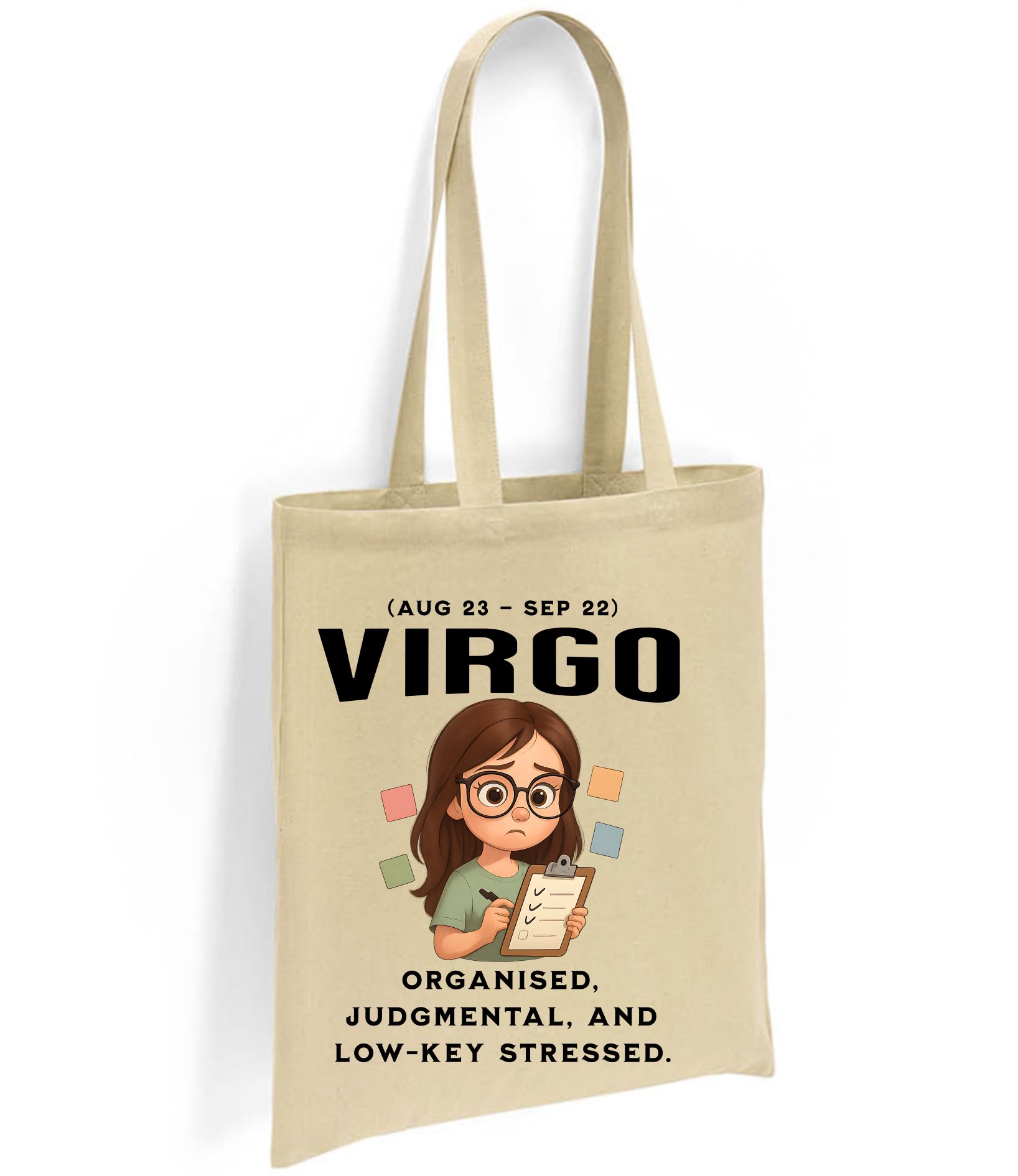 Virgo Zodiac Tote Bag – Funny Astrology Star Sign Gift (Aug 23 – Sep 22) - Image 2