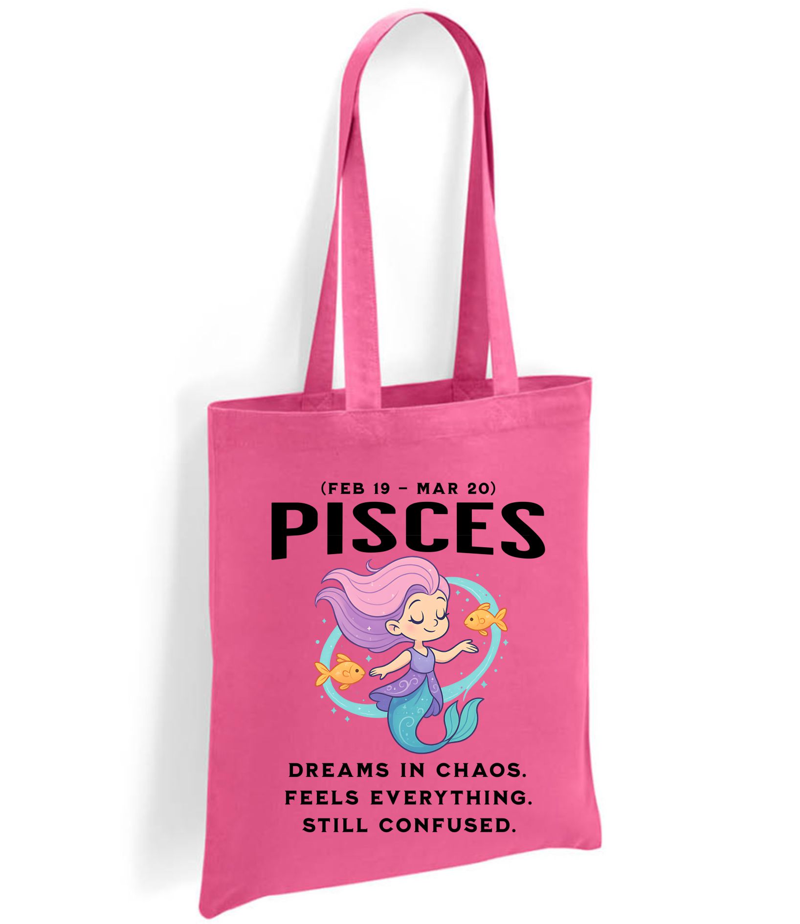 Pisces Zodiac Tote Bag – Funny Astrology Star Sign Gift (Feb 19 – Mar 20) - Image 3